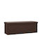 Collapsible Bench Stool With Storage Space Upholstered With Brown Fabric 110x38x38cm