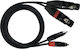 ZZiPP Cable 2 x XLR female - 2 x RCA male Μαύρο 3m DZZF300
