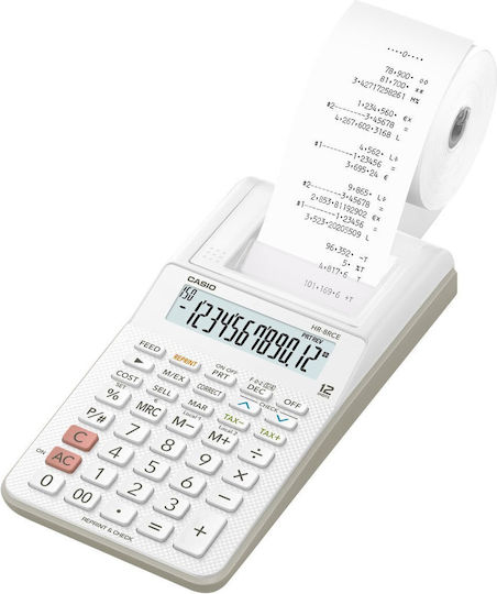 Casio Taschenrechner Quittungspapierrolle 12 Ziffern in Weiß Farbe 1Stück
