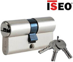 ISEO Lock Cylinder Security 70mm (30-40) with 5 Keys Silver