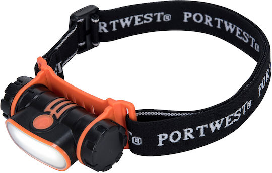 Portwest Wiederaufladbarer LED Kopflampe IPX4 mit Maximaler Helligkeit 150lm