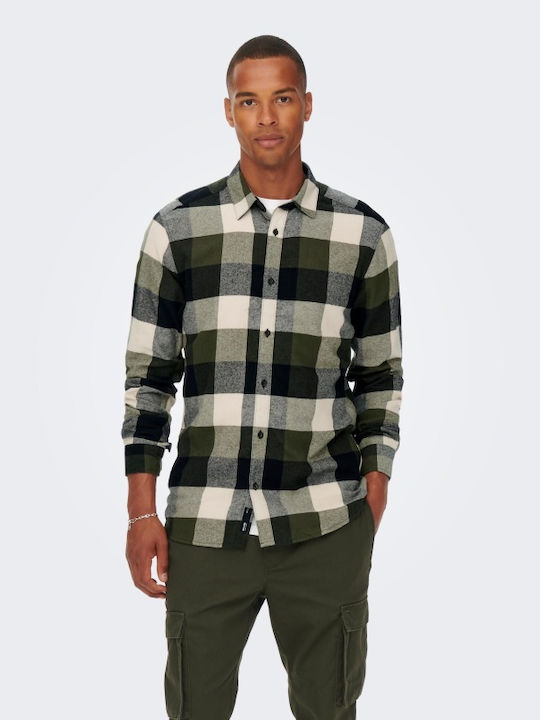 Only & Sons Long-sleeved Flannel Shirt Checked ...