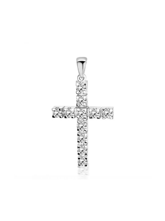 Chrilia White Gold Cross 18K