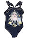 Disney Frozen Kinder Badeanzug Einteilig Marineblau