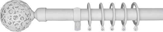 Central Home Сгъваемо Металик Корниз Φ25мм 140-240cm Бял