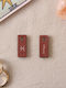 Miss Wood Wooden Label Keychain Brown