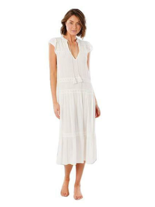 Rip Curl Καλοκαιρινό Midi Φόρεμα Λευκό
