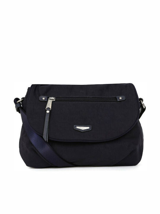 Hexagona Leather Women's Flap Bag Navy Blue