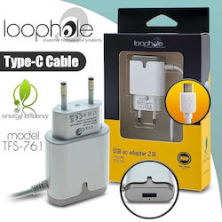 Loophole Зарядно с вграден кабел с USB-A порт U...