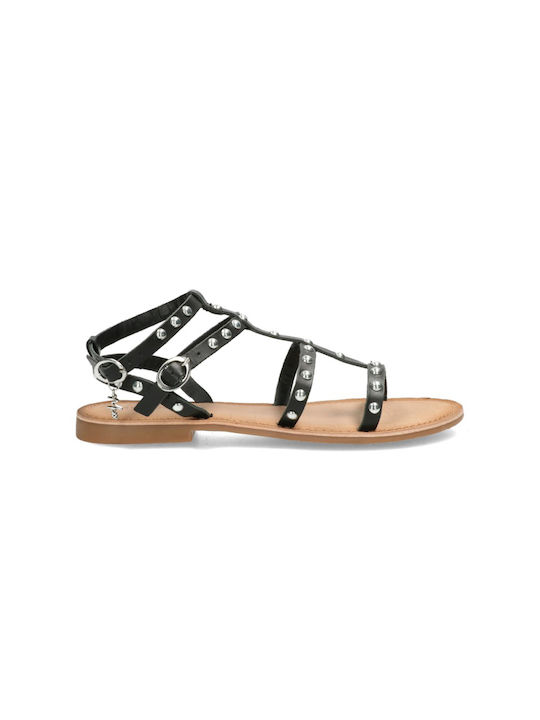 Mexx Damen Flache Sandalen mit Riemen in Schwarz Farbe