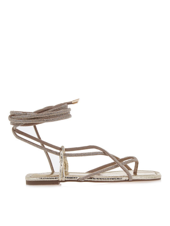 Menbur Women's Flat Sandals in Gold Color