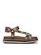 Combo Leather Women's Flat Sandals Brown SS23 M 137024 002