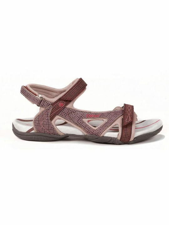 Chiruca Synthetic Leather Sporty Women's Sandals Burgundy