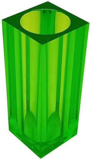 Декоративна ваза Пластмаса Зелен 5x5x12.5см 1бр