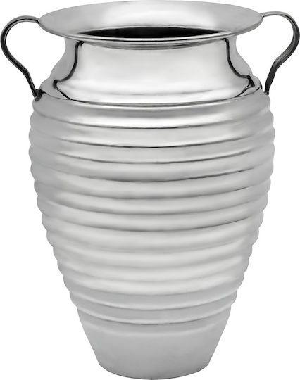 Savvas Design Διακοσμητικό Βάζο Ασημένιο Ασημί Φ10.5xΥ13cm