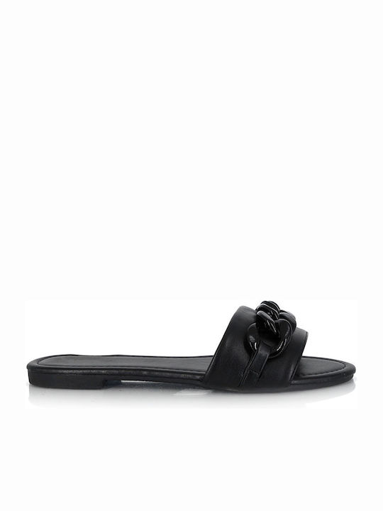Malesa Damen Flache Sandalen Flatforms in Schwarz Farbe