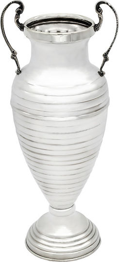 Savvas Design Διακοσμητικό Βάζο Ασημένιο Ασημί Φ9xΥ22cm