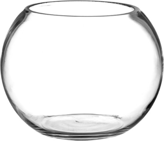 Palma Emporio Διακοσμητικό Βάζο Γυάλινο Διάφανο Φ18xΥ13.5cm