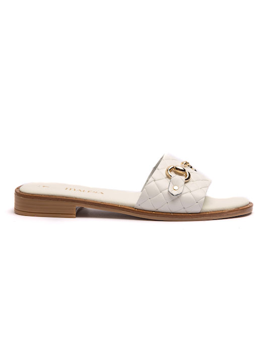 Malesa Women's Flat Sandals in White Color