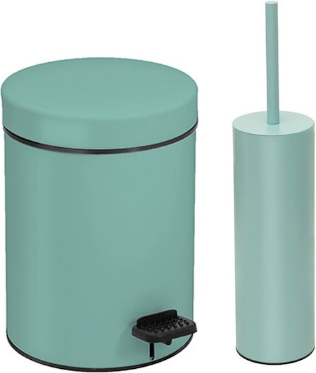 Pam & Co Plastic Toilet Brush and Basket Set Soft Close 3lt Turquoise
