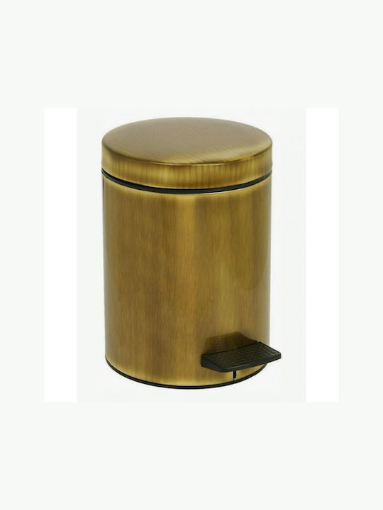 Pam & Co Metallic Toilet Bin with Soft Close Lid 5lt Bronze