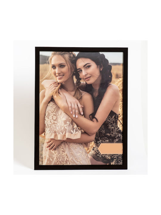 Wooden Photo Frame with Black Frame
