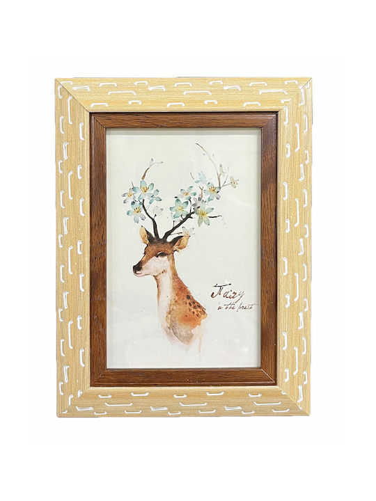 Mulex Wooden Picture Frame with Beige Border 10x15cm