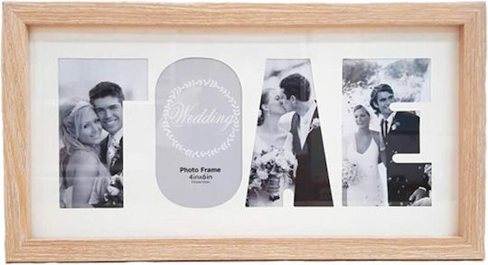 Mulex Multi Picture Frame 2 Positions Wooden with Beige Frame