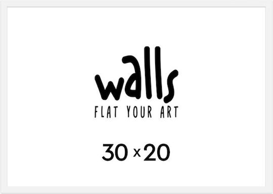 Walls Κορνίζα Τοίχου Ξύλινη με Λευκό Πλαίσιο