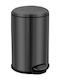 Colorado Metallic Toilet Bin with Soft Close Lid 8lt Black