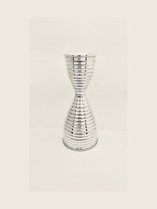 Candle Holder Metal in Silver Color 15cm 1pcs