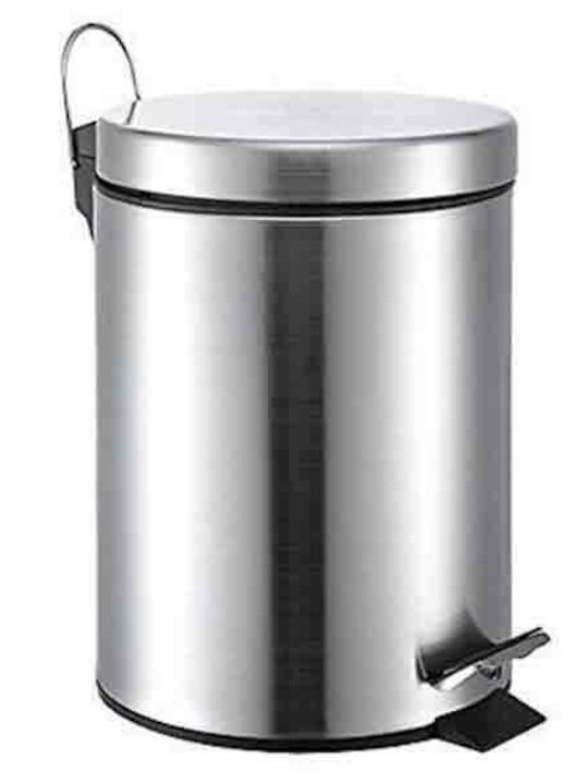 Import Hellas Inox Καλαθάκι Μπάνιου 5lt Ασημί