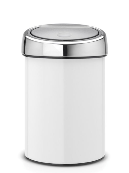 Brabantia Bin Inox Καλαθάκι Μπάνιου 3lt Λευκό