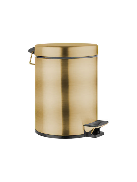 Bronze Art Metallic Bathroom Basket Soft Close 5lt Gold
