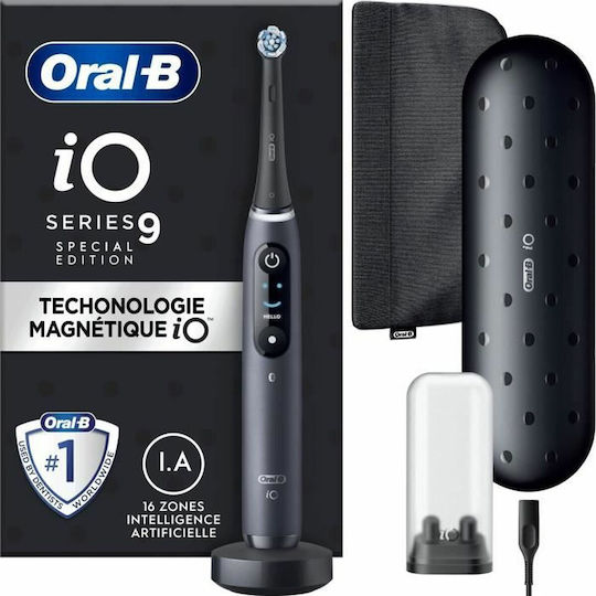 Oral-B iO Series 9 Electric Toothbrush with Timer, Pressure Sensor, and Travel Case Black