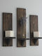 Garkost Creations Gardikiotis Kerzenhalter-Set Holz in Braun Farbe 10x12x30cm 3Stück