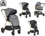 Cangaroo Hydra Adjustable 2 in 1 Baby Stroller Suitable for Newborn Gray