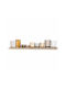 Bloomingville Set of Candle Holders Glass suitable for Tealights 9 Seats in Brown Color 56x10x10cm 10pcs