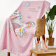 Whitegg Kids Beach Towel Pink Unicorns 145x75cm