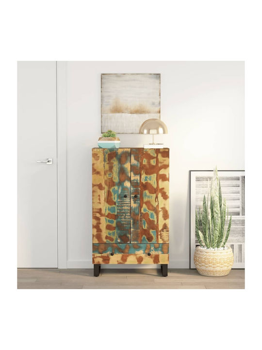 Sideboard made of Solid Wood with Drawers Multicolor 60x33x100cm