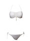 Apple Boxer Bikini Set Strapless Top & Slip Bottom with Laces White