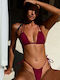 Set Bikini Triunghi Cu Burete Detașabil Burgund