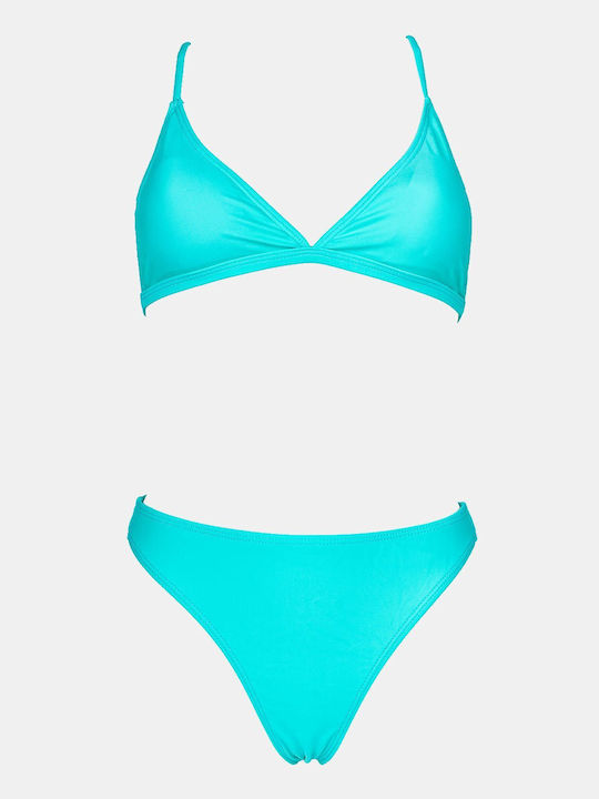 Bikini-Set Dreieck mit Abnehmbarer Verstärkung & Brasilien Türkis