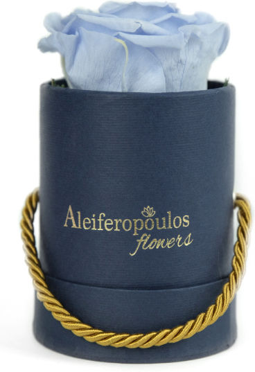 Вечно роза Blue в кутията Aleiferopoulos Flowers