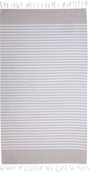 Viopros Beach Towel Pareo Beige with Fringes 175x97cm.