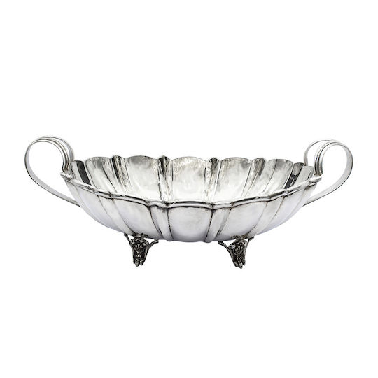 Savvas Design Διακοσμητικό Μπωλ Ασημένιο Ασημί 42x19x15cm