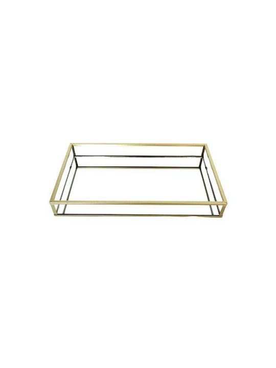 Διακοσμητικός Δίσκος Glas Rechteckig mit Spiegel 24x14x3cm 1Stück