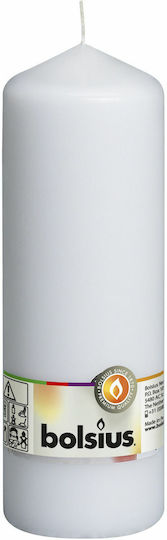 Bolsius Декоративна Бяла Свещ 6.8x20см 200/68мм-Бяла