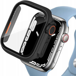 Tech-Protect Defense360 Πλαστική Θήκη με Τζαμάκι Black / Orange για Apple Watch 44mm