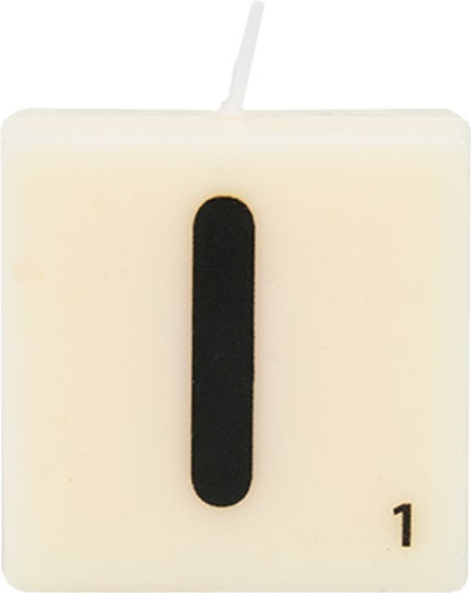 The Gift Label Decorative Candle Ecru 4x4cm 1pcs